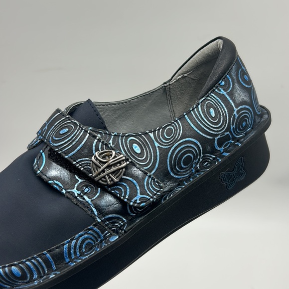 ALEGRIA DEN WOMEN SIZE 37 CLOGS LEATHER NAVY BLUE - Picture 7 of 11